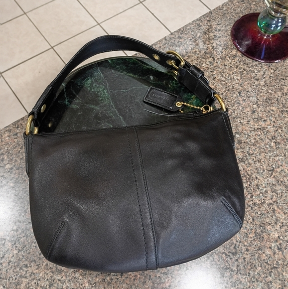 COACH Mini Black Soft Pebbled Leather Hobo Shoulder Bag Y2k - Picture 4 of 17